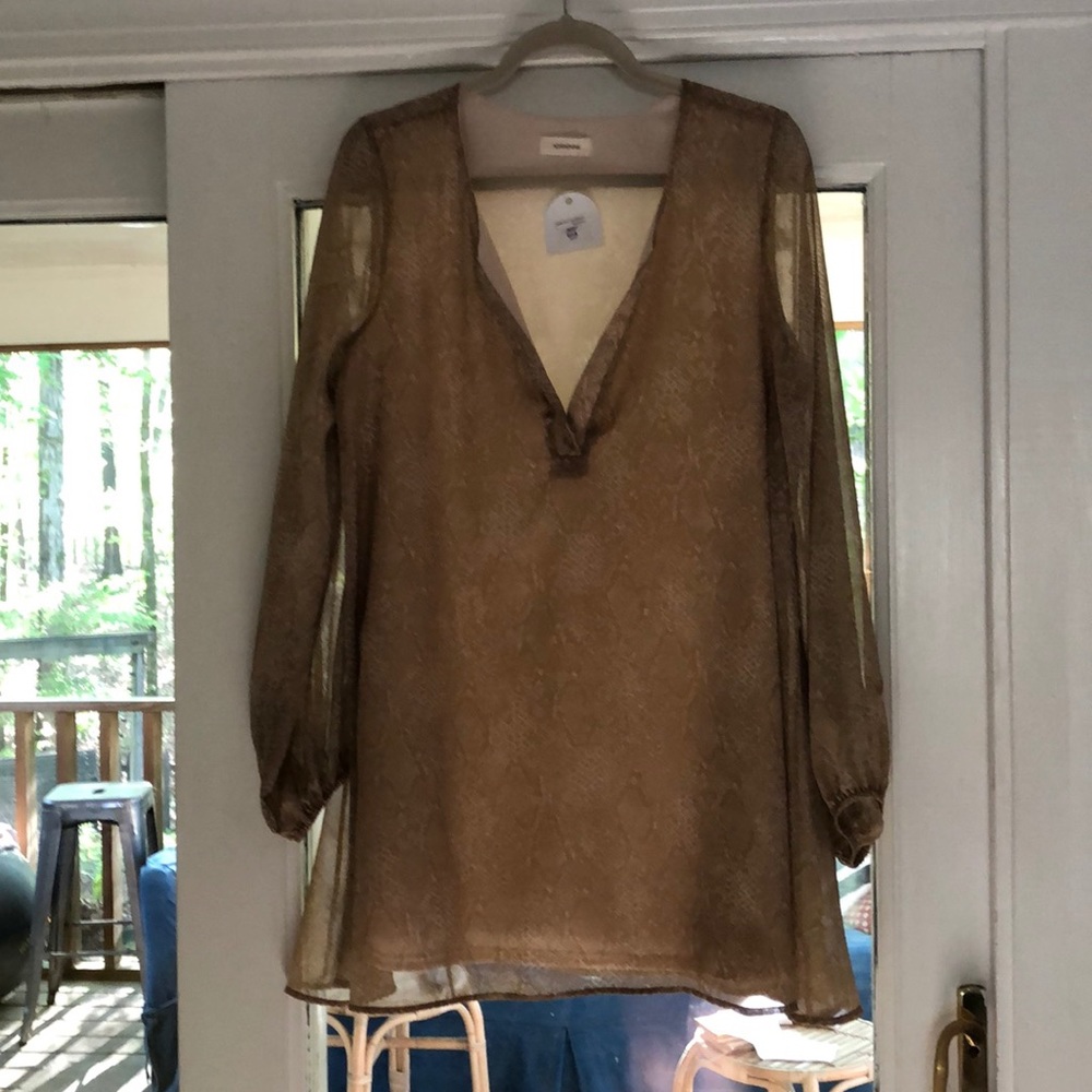 Tan tunic mini dress